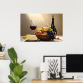 Poster Vin, Fruits et Fromage (Bureau à domicile)
