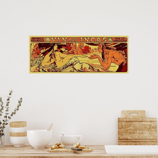 Poster Vin inca Alphonse Mucha refaire horizontal (Cuisine)