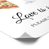 Poster Vin Pizza Douche nuptiale L'amour est doux (Coin)