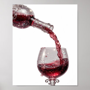 Poster Vin Rouge Argenté Cool