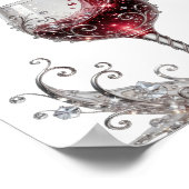 Poster Vin rouge argenté iconique (Coin)