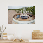 Poster Vin Rouge Dans Le Vignoble (Cuisine)