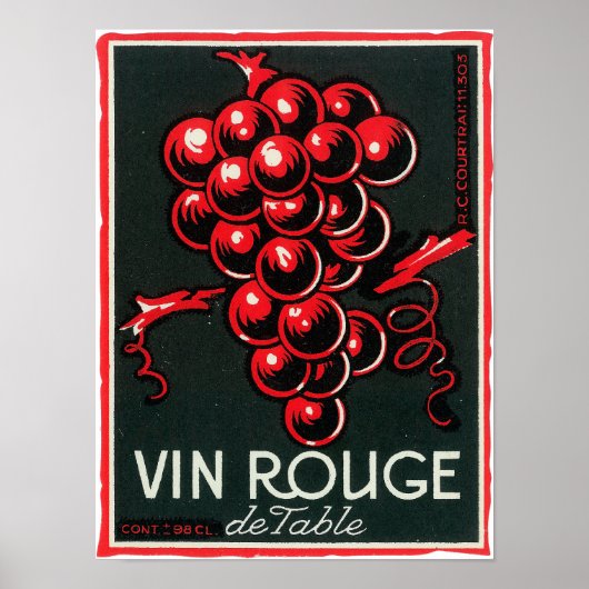 Poster Vin Rouge De Table LabelEurope (Devant)