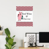 Poster Vin rouge et porc (Bureau à domicile)