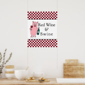 Poster Vin rouge et porc (Cuisine)