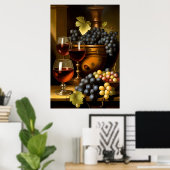 Poster Vin Rouge Et Raisins (Bureau à domicile)