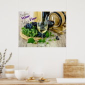 Poster Vin Rouge Vin Blanc Vin Raisins Vin Baril (Cuisine)