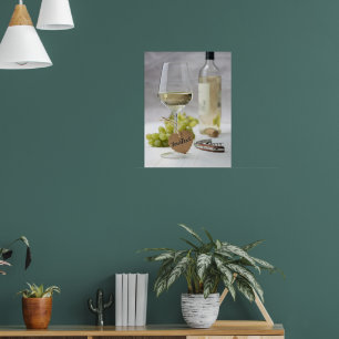 Poster Vin Sommelier Vine Lover bouteille Design de raisi