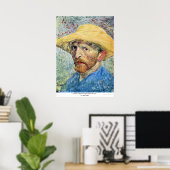 Poster Vincent avec casquette paille et chemise bleue de  (Bureau à domicile)