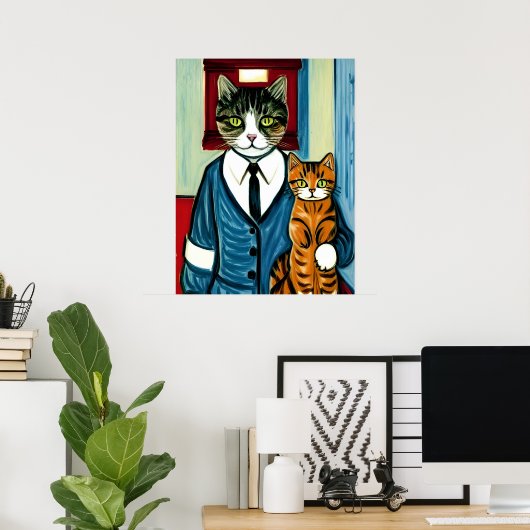 Poster Vincent Cat Gogh (Bureau à domicile)