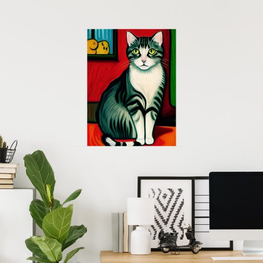 Poster Vincent Cat Gogh (Bureau à domicile)