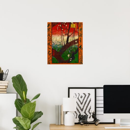 Poster Vincent van Gogh - Arbre à prune floraison (Bureau à domicile)