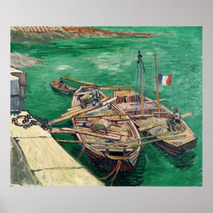 Poster Vincent van Gogh Atterrissage avec bateaux, 1888