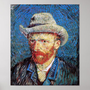 Poster Vincent Van Gogh Autoportrait Avec Casquette Gray