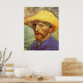 Poster Vincent van Gogh Autoportrait avec Casquette paill (Cuisine)
