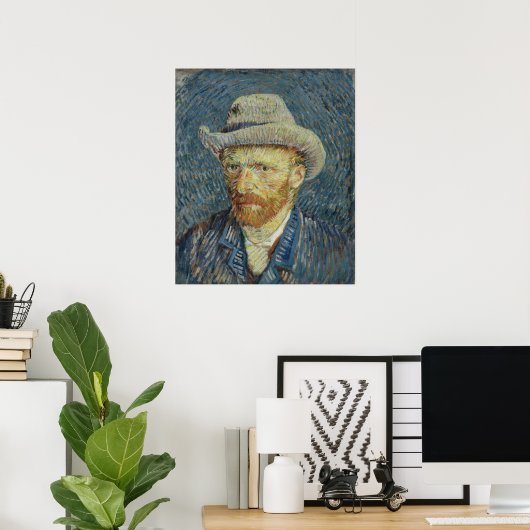Poster Vincent van Gogh Autoportrait avec Grey Felt Casqu (Bureau à domicile)