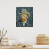 Poster Vincent van Gogh Autoportrait avec Grey Felt Casqu (Cuisine)