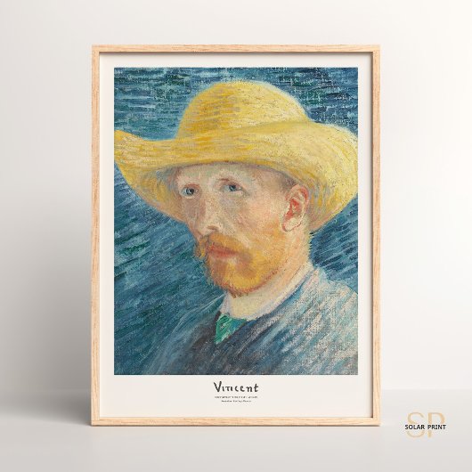 Poster Vincent van Gogh Autoportrait avec paille Art Casq