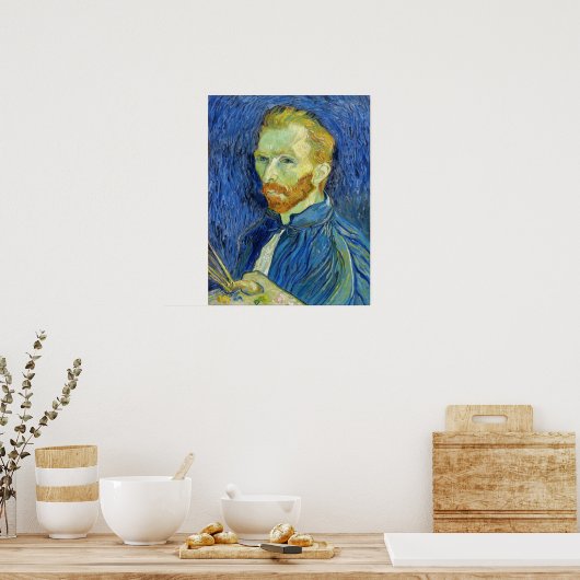Poster Vincent van Gogh - Autoportrait avec Palette (Cuisine)