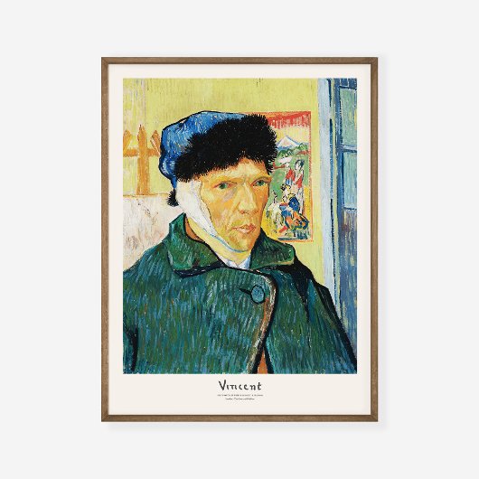 Poster Vincent Van Gogh Autoportrait Bandaged Ear Art