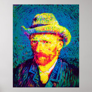 Poster Vincent Van Gogh - Autoportrait Pop Art avec chape