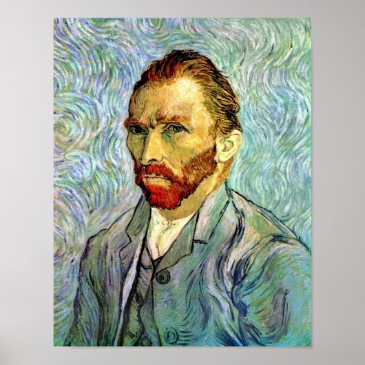 Poster Vincent Van Gogh - Autoportrait vert Beaux-Arts (Devant)