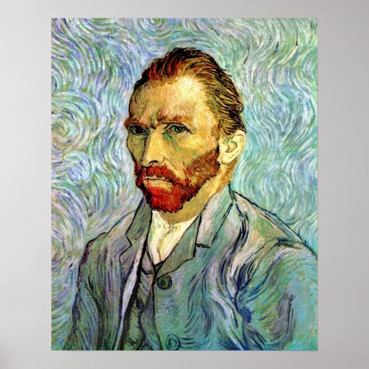 Poster Vincent Van Gogh - Autoportrait vert Beaux-Arts (Devant)