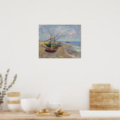 Poster Vincent van Gogh - Bateaux de pêche sur la plage (Cuisine)