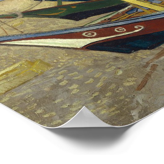 Poster Vincent van Gogh - Bateaux de pêche sur la plage (Coin)