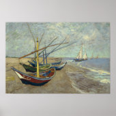 Poster Vincent van Gogh - Bateaux de pêche sur la plage (Devant)