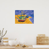 Poster Vincent van Gogh - Bateaux de pêche sur la plage (Cuisine)