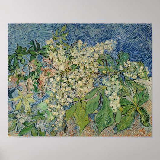 Poster Vincent van Gogh | Branches en fleurs de châtaigni (Devant)