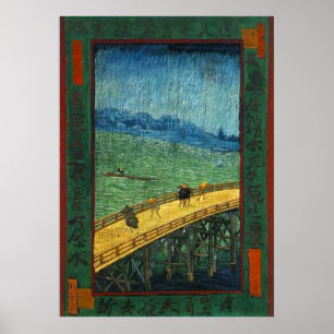 Poster Vincent van Gogh Bridge in Rain (after Hiroshige)