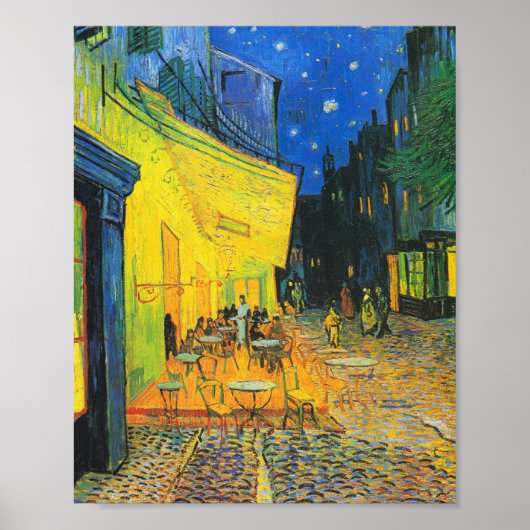 Poster Vincent Van Gogh Café Terrasse Au Night Fine Art (Devant)