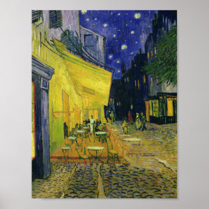 Poster Vincent van Gogh - Café Terrasse en soirée
