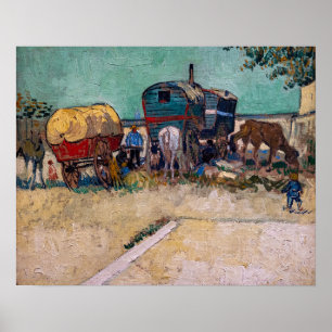 Poster Vincent van Gogh - Caravanes, campement de gitans