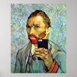 Poster Vincent Van Gogh Cellphone Selfie Self Portrait