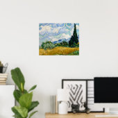 Poster Vincent van Gogh - Champ de blé avec cyprès (Bureau à domicile)
