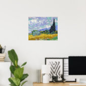 Poster Vincent Van Gogh - Champ de blé avec cyprès (Bureau à domicile)