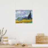 Poster Vincent Van Gogh - Champ de blé avec cyprès (Cuisine)