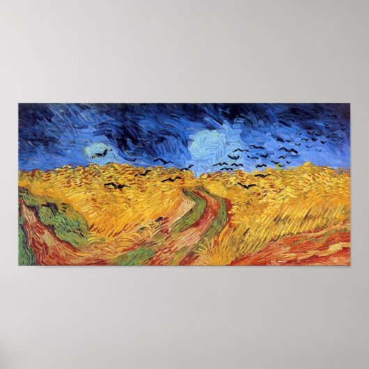 Poster Vincent Van Gogh - Champ de blé avec des corbeaux (Devant)