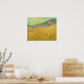 Poster Vincent van Gogh - Champ de blé avec un moissonneu (Cuisine)