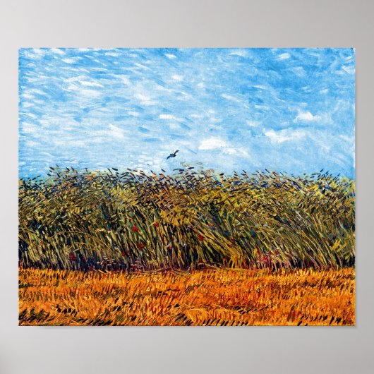 Poster Vincent Van Gogh - Champ de blé avec une alouette (Devant)