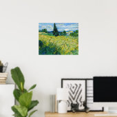 Poster Vincent van Gogh - Champ de blé vert avec Cypress (Bureau à domicile)
