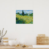 Poster Vincent van Gogh - Champ de blé vert avec Cypress (Cuisine)
