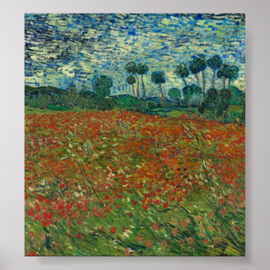 Poster Vincent van Gogh - Champ de pavot (Devant)