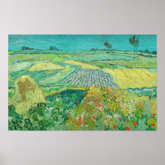 Poster Vincent van Gogh - Champs de blé près d'Auvers (Devant)