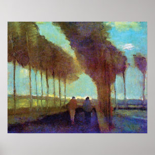 Poster Vincent Van Gogh - Chemin de Campagne Avec Deux Pe