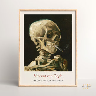 Poster Vincent van Gogh Crâne avec Cigarette Art Imprimer