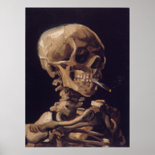 Poster Vincent Van Gogh - Crâne avec cigarette brûlante